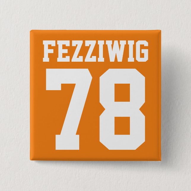 Bóton Quadrado 5.08cm Pino Quadrado do Número e Nome do Atleta Personali (Frente)