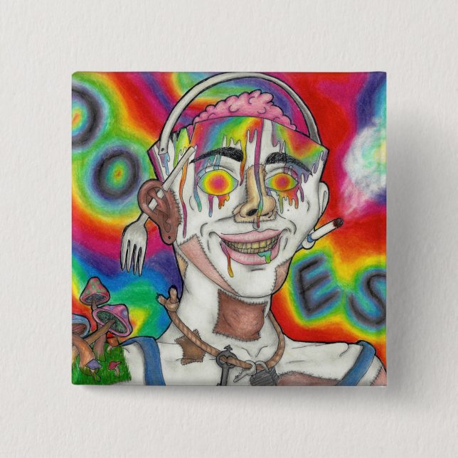 Bóton Quadrado 5.08cm Pino Quadrado Original do Buckethead (Frente)