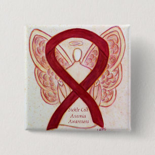 Bóton Quadrado 5.08cm Pinos da Fita de Sensibilização para Anemia de C