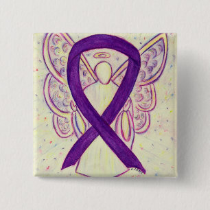 Bóton Quadrado 5.08cm Pinos de Arte Personalizados da Fita de Consciênc