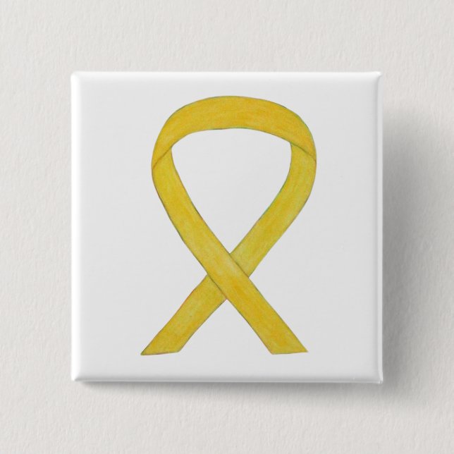 Bóton Quadrado 5.08cm Pinos de Arte Personalizados da Fita de Sensibiliz (Frente)
