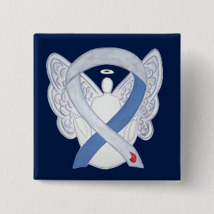 Bóton Quadrado 5.08cm Pinos do Anjo Personalizado da Faixa de Sensibiliz