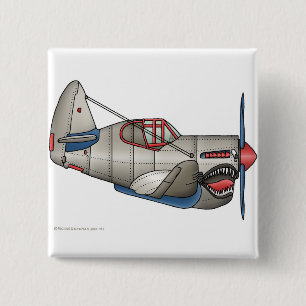Bóton Quadrado 5.08cm Pinos do avião de combate do avião WW2