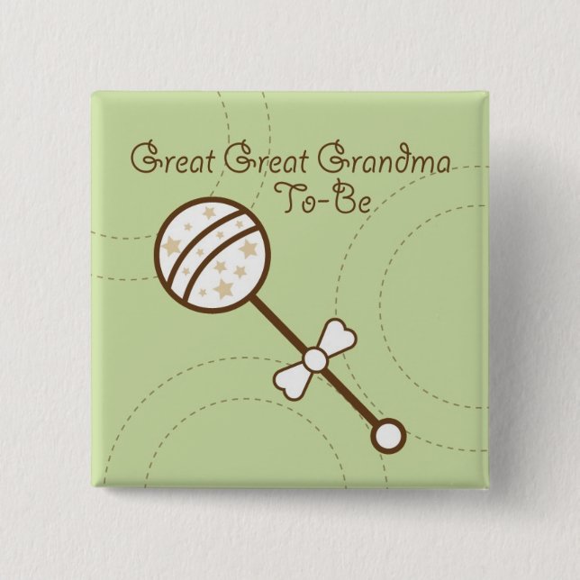 Bóton Quadrado 5.08cm Pinos do chá de fraldas (Frente)