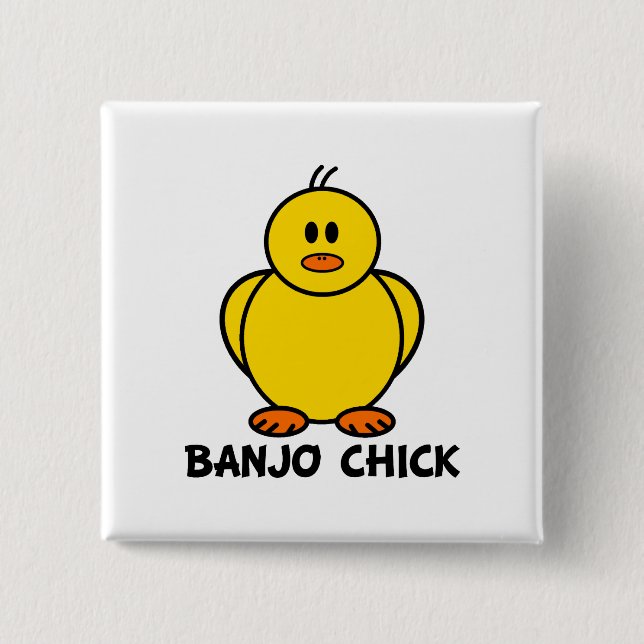 Bóton Quadrado 5.08cm Pintinho do banjo (Frente)