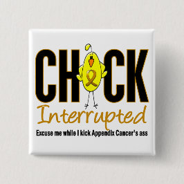 Bóton Quadrado 5.08cm Pintinho do cancer do apêndice interrompido