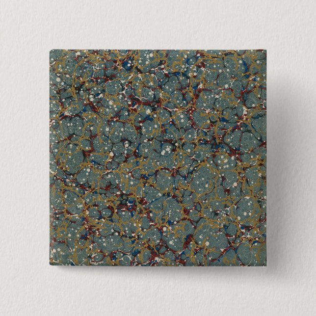 Bóton Quadrado 5.08cm Pintura Abstrata Marmoreada (Frente)