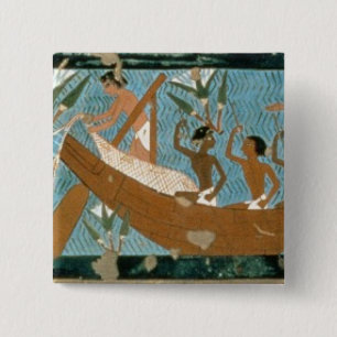 Bóton Quadrado 5.08cm Pintura de parede do túmulo de Ipuy, Thebes, depi