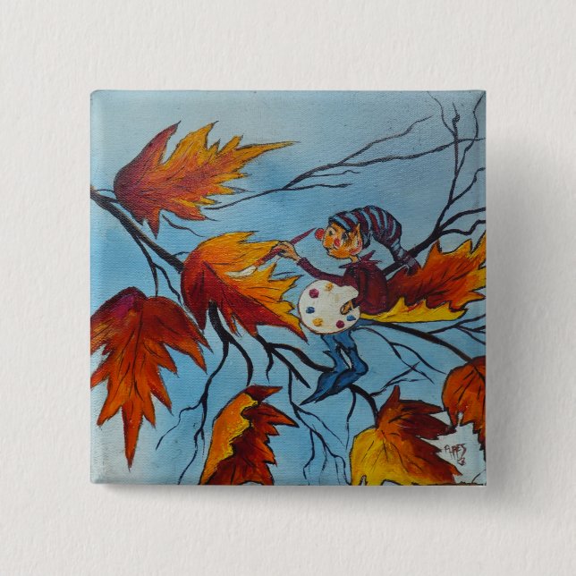 Bóton Quadrado 5.08cm Pintura de Pixie de Pintura de Ann Hayes (Frente)