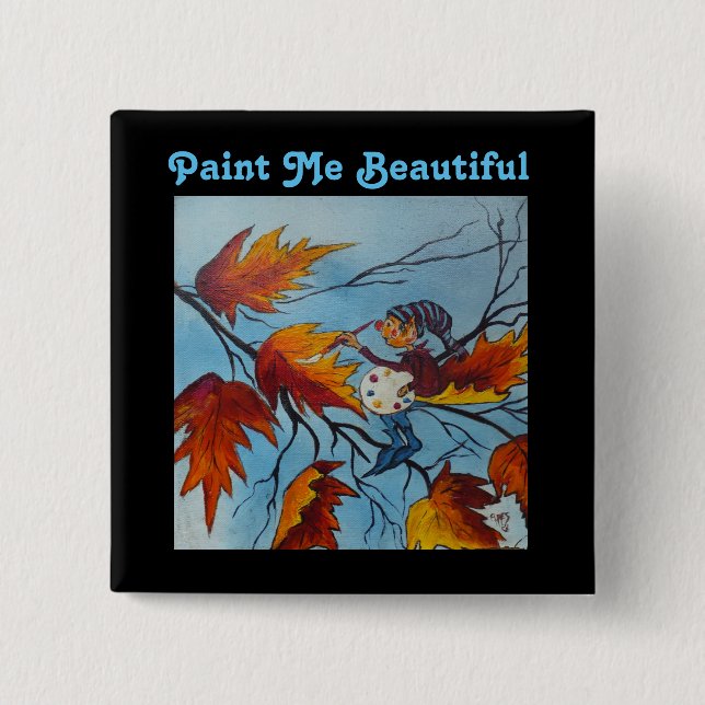 Bóton Quadrado 5.08cm Pintura de Pixie de Pintura de Ann Hayes (Frente)