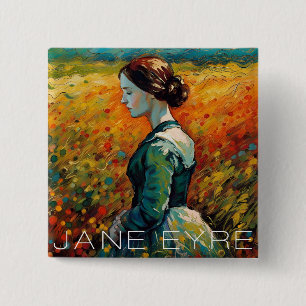 Bóton Quadrado 5.08cm Pintura do estilo Jane Eyre Monet