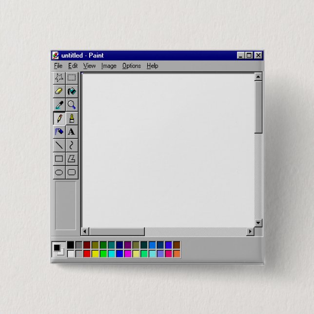 Bóton Quadrado 5.08cm Pintura MS do Windows 95 (Frente)