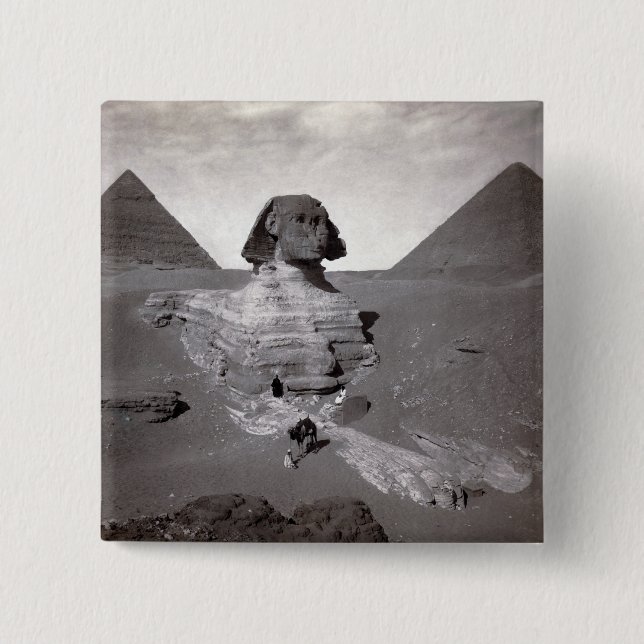 Bóton Quadrado 5.08cm Pirâmides de Sphinx e Giza do excelente Necropolis (Frente)