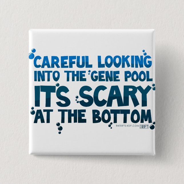 Bóton Quadrado 5.08cm Piscina de gene (Frente)