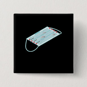 Bóton Quadrado 5.08cm Piscina Nadadora Face Máscara Máscara Meme Gag T