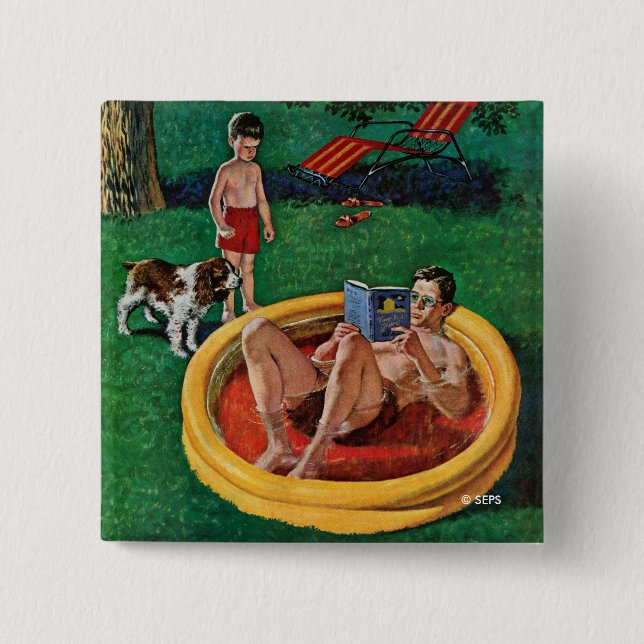 Bóton Quadrado 5.08cm Piscina vadeando (Frente)