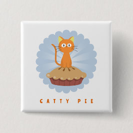 Bóton Quadrado 5.08cm Pizza Gata Lover