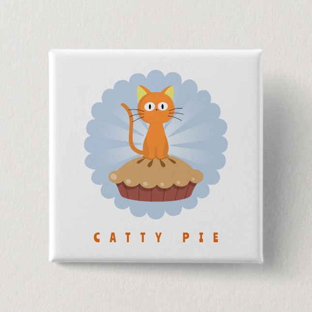 Bóton Quadrado 5.08cm Pizza Gata Lover (Frente)