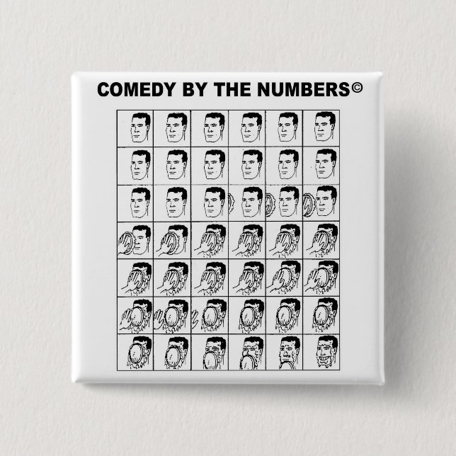 Bóton Quadrado 5.08cm Pizza No Rosto - BOTÃO (Frente)