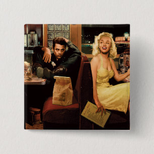 Bóton Quadrado 5.08cm Placa azul 2