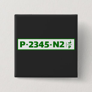 Bóton Quadrado 5.08cm Placa de matrícula de veículos na Palestina - não