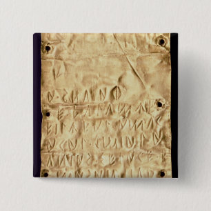 Bóton Quadrado 5.08cm Placa Dourado com "breve" inscrição de Etruscan,