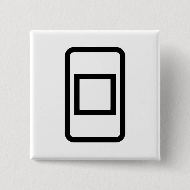 Bóton Quadrado 5.08cm Placa Zener | Quadrado oco (Frente)
