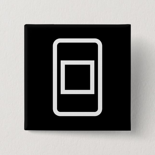Bóton Quadrado 5.08cm Placa Zener | Quadrado oco (Frente)