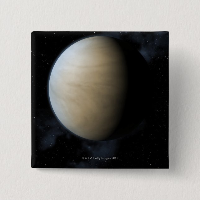 Bóton Quadrado 5.08cm Planeta Vênus (Frente)