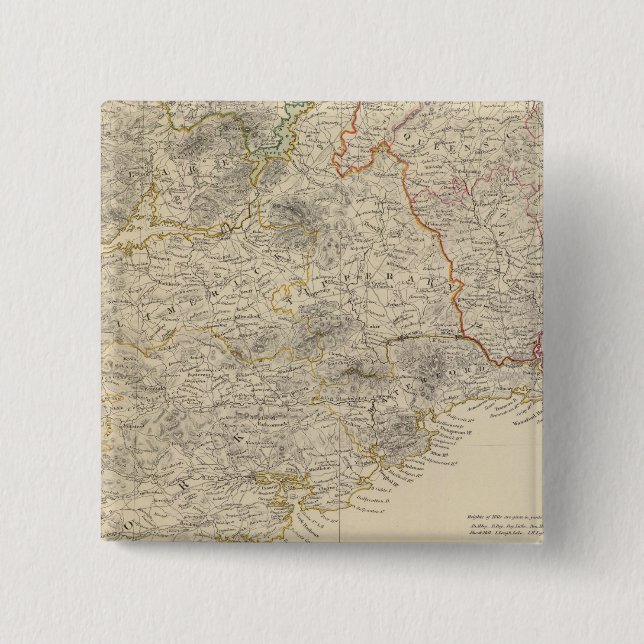 Bóton Quadrado 5.08cm Planilha sul da Irlanda (Frente)