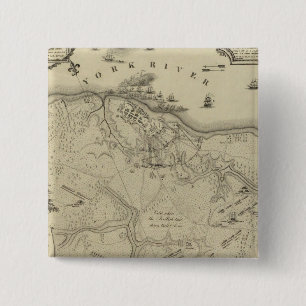 Bóton Quadrado 5.08cm Plano Da Cidade De York Na Virgínia E No País Ad