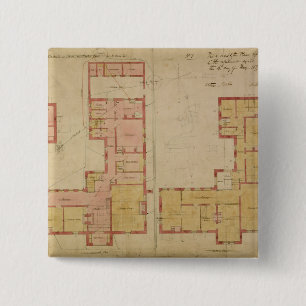 Bóton Quadrado 5.08cm Planos para a casa vermelha, charneca de Bexley,