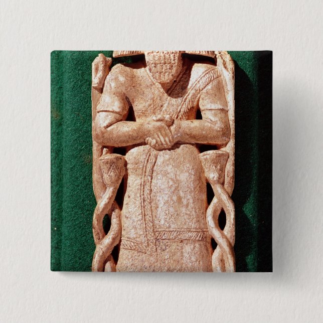 Bóton Quadrado 5.08cm Plaquette do marfim de um deus (Frente)