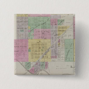 Bóton Quadrado 5.08cm Plat of Larned, Condado de Pawnee, Kansas