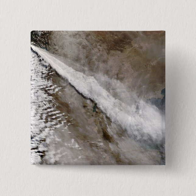 Bóton Quadrado 5.08cm Pluma da erupção do vulcão Chaiten, Chile (Frente)