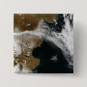 Bóton Quadrado 5.08cm Pluma de cinzas da erupção do vulcão Chaiten, Chi