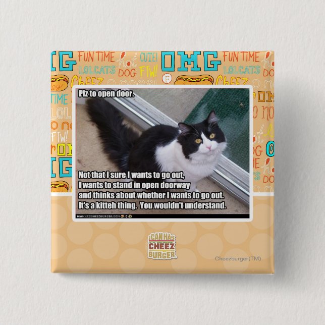 Bóton Quadrado 5.08cm Plz para abrir a porta (Frente)