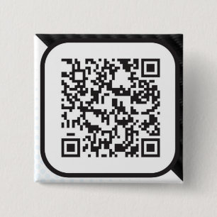 Bóton Quadrado 5.08cm Pnha seu código Scannable de QR sobre estes