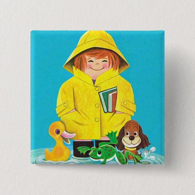 Bóton Quadrado 5.08cm Poças do divertimento (Frente)