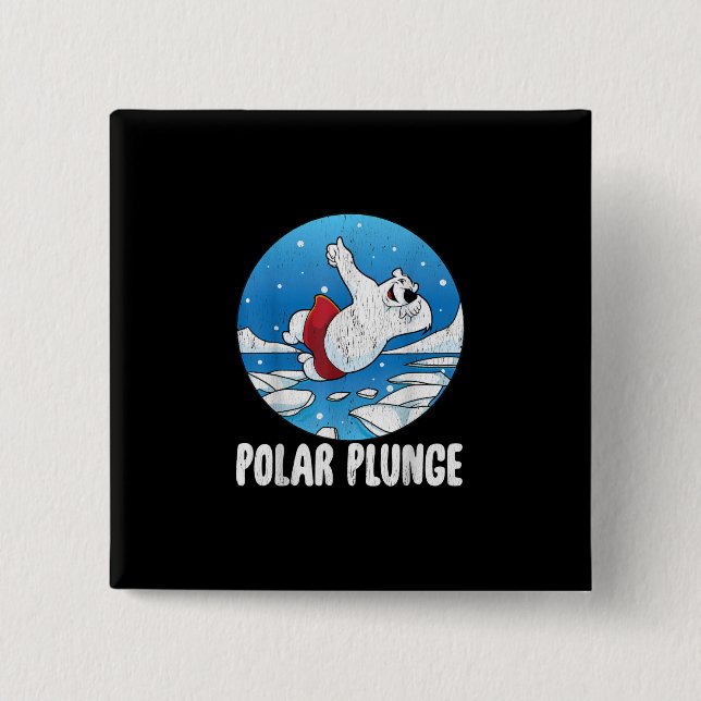 Bóton Quadrado 5.08cm Polar Plunge Ice Salta Urso Polar Natação de inver (Frente)