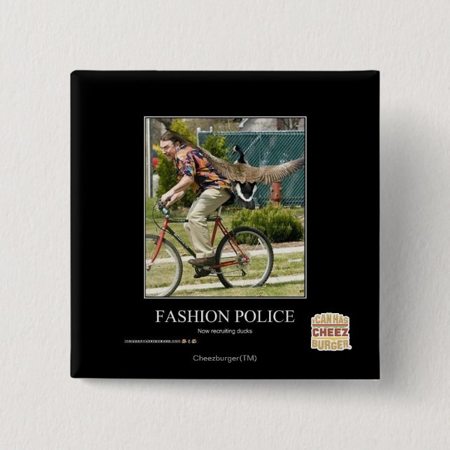 Bóton Quadrado 5.08cm Polícia da forma (Frente)