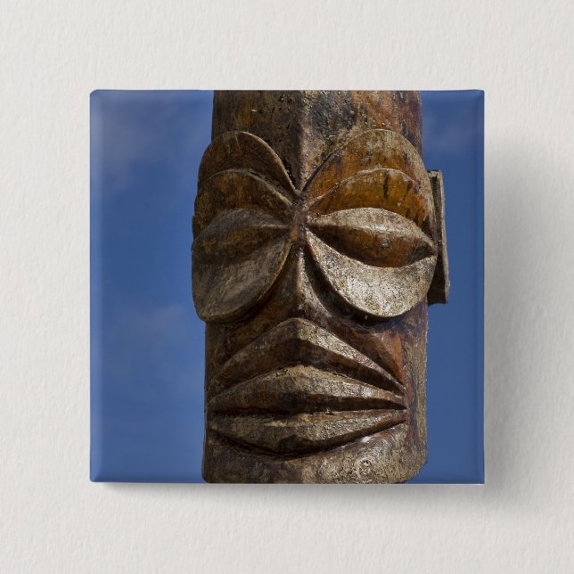 Bóton Quadrado 5.08cm Polinésia Francesa, Ilhas Cook, Rarotonga, (Frente)