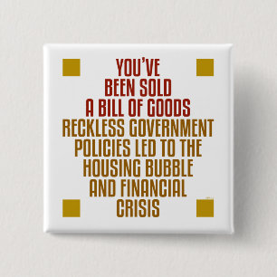 Bóton Quadrado 5.08cm Políticas de Governo sem Recusa