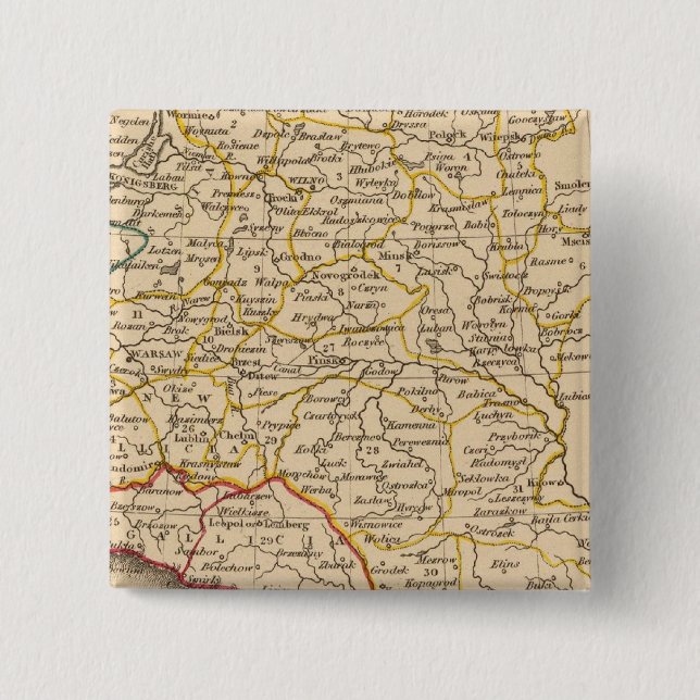 Bóton Quadrado 5.08cm Polônia, 1772 (Frente)
