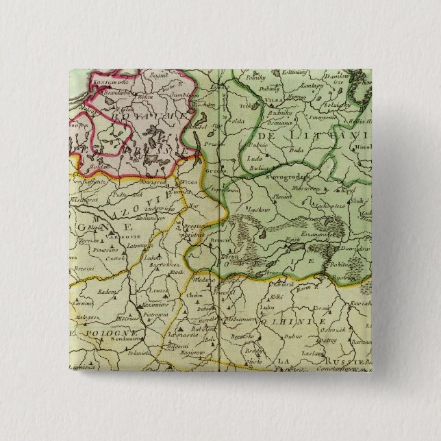 Bóton Quadrado 5.08cm Polônia e Lituânia (Frente)