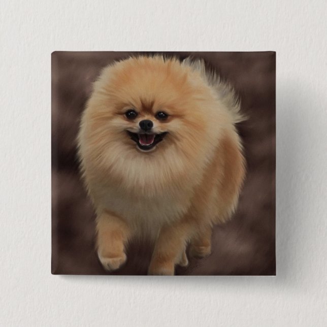 Bóton Quadrado 5.08cm Pomeranian (Frente)