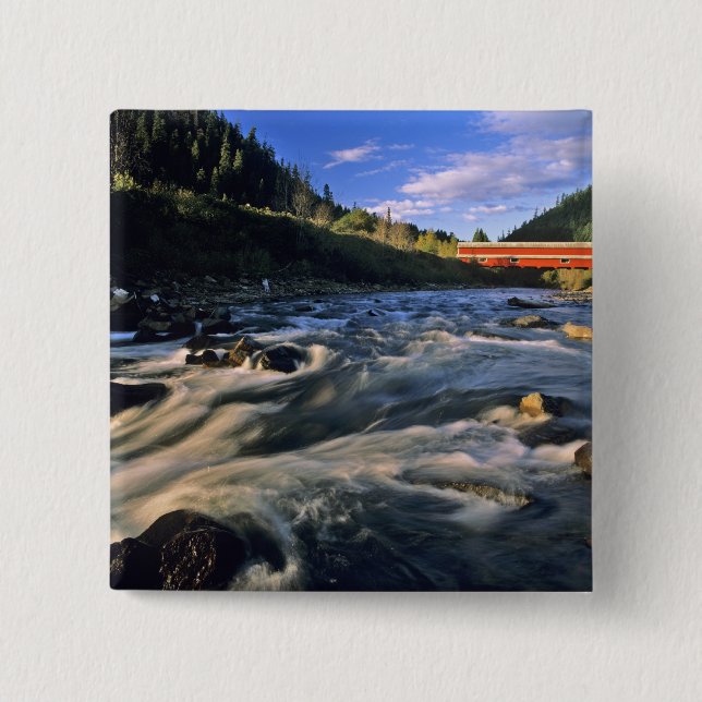 Bóton Quadrado 5.08cm Ponte coberta pelo escritório mais longa no Oregon (Frente)