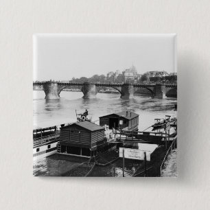 Bóton Quadrado 5.08cm Ponte de Augustus, Dresden, c.1910