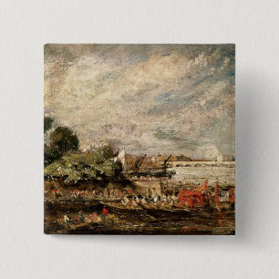 Bóton Quadrado 5.08cm Ponte de John Constable Waterloo de cima de