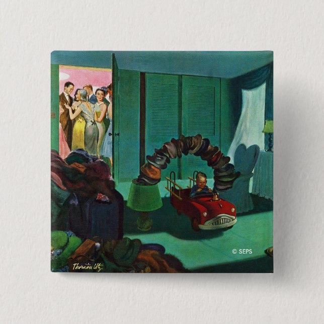 Bóton Quadrado 5.08cm Ponte do chapéu (Frente)